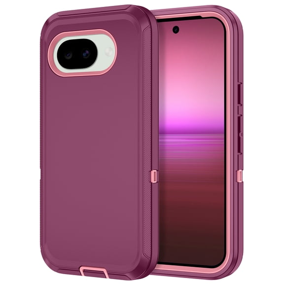 Petocase Phone Case for Google Pixel 10A,Shockproof Dust/Drop Proof 3-Layer Protection [Without Screen Protector] Rugged Heavy Duty Phone Cover,Purple Pink