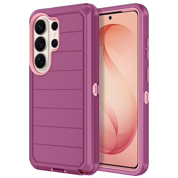 Petocase for Samsung Galaxy S26 Ultra 5G,Shockproof Rugged Protection Heavy Duty Dust/Drop Proof 3-Layer Phone Case for Galaxy S26 Ultra,Purple Pink