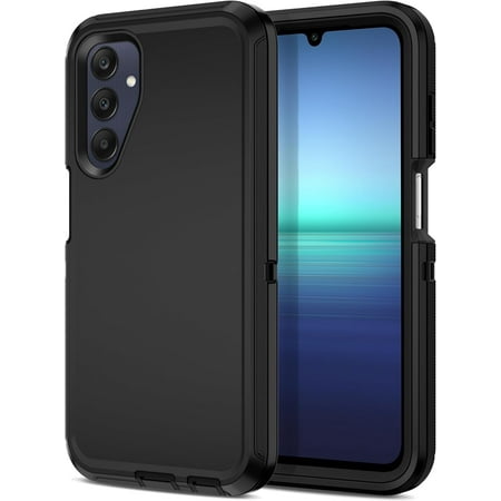 Petocase for Samsung Galaxy A25 5G Case,Shockproof Dust/Drop Proof 3-Layer Full Body Protection [Without Screen Protector] Rugged Heavy Duty Durable Cover,Black