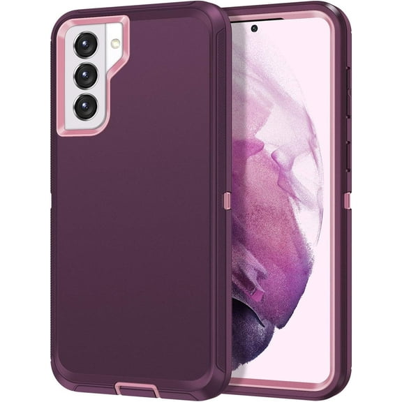 Petocase for Samsung Galaxy S21 5G Case,Shockproof Dust/Drop Proof 3-Layer Protection [Without Screen Protector] Rugged Heavy Duty Durable Cover Case,Purple/Pink