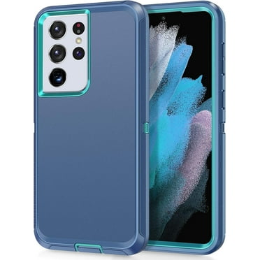 Petocase for Samsung Galaxy S21 Ultra 5G Case,Shockproof Dust/Drop Proof 3-Layer Full Body Protection [Without Screen Protector] Rugged Heavy Duty Cover Case,Blue