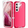 thumbnail image 1 of Petocase for Samsung Galaxy S23 Case,with 2 Pack Tempered Glass Screen Protector+2 Pack Camera Lens Protector Heavy Duty Shockproof Full Body Protection Cover,Pink/White, 1 of 7