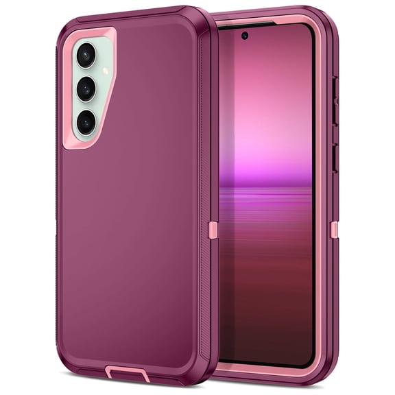Petocase for Samsung Galaxy S23 FE 5G Case Shockproof Dust/Drop Proof 3-Layer Full Body Protection [Without Screen Protector] Rugged Heavy Duty Durable Cover,Purple/Pink
