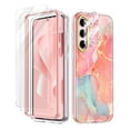 thumbnail image 1 of Petocase for Samsung Galaxy S23 Plus 5G Case,[2 Tempered Glass Screen Protector + 2 Camera Lens Protector ]Fashion Marble Pattern Slim Rugged Shockproof Protective Phone Cover,Rose Gold, 1 of 7