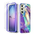 thumbnail image 1 of Petocase for Samsung Galaxy S23 Plus Case,[2 Tempered Glass Screen Protector + 2 Camera Lens Protector ]Marble Pattern Slim Shockproof Protective Soft Cover for Women Girls ,Purple, 1 of 7