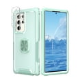thumbnail image 1 of Petocase for Samsung Galaxy S23 Ultra Case,with 2 Pack Lens Protector Heavy Duty Full Body Shockproof Kickstand With 360° Ring Holder Support Car Mount,Green, 1 of 8