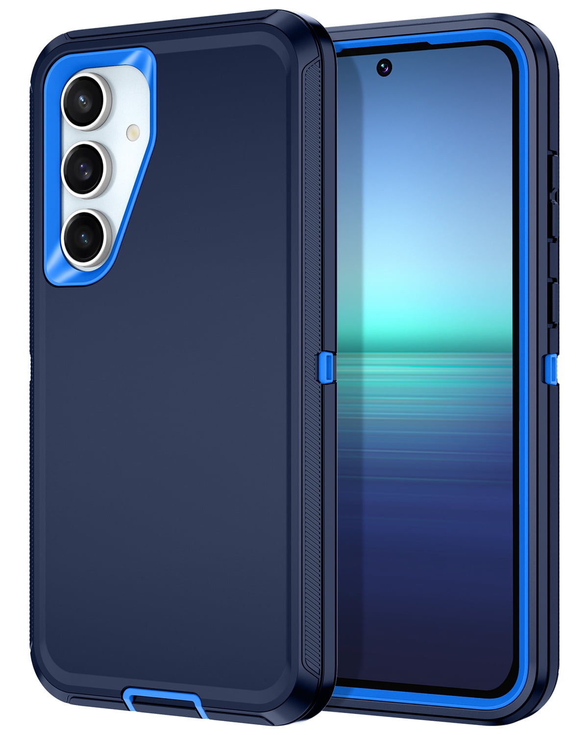 Petocase for Samsung Galaxy S24 FE 5G Case,Shockproof Rugged Full Body Protection Heavy Duty Dust/Drop Proof 3-Layer Cover Case for Galaxy S24 FE Case 6.7 inch 2024,Navy Blue