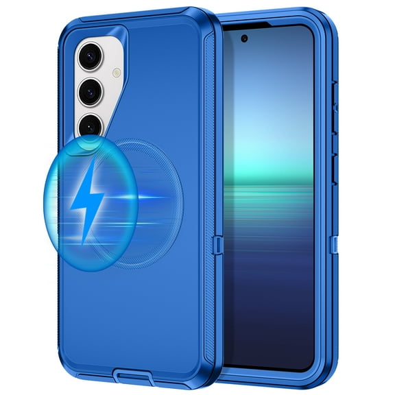 Petocase for Samsung Galaxy S24/S25 Plus Case,Compatible with MagSafe,Military Grade Drop 3 Layer Protection Rugged Case,Magnetic Phone Cover for Galaxy S24/S25 Plus,Navy Blue