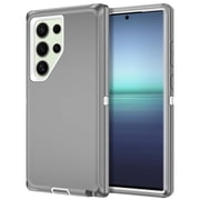 Petocase for Samsung Galaxy S24 Ultra Case,Shockproof Dust/Drop Proof 3-Layer Full Body Protection [Without Screen Protector] Rugged Heavy Duty Case for Galaxy S24 Ultra 6.8",Gray/White