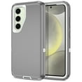 thumbnail image 1 of Petocase for Samsung Galaxy S25 Plus,S24 Plus Case,Shockproof Dust/Drop Proof 3-Layer Protection Rugged Heavy Duty Cover Case for Galaxy S25 Plus/S24 Plus,Gray/White, 1 of 7