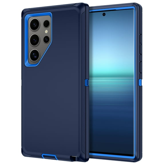 Petocase for Samsung Galaxy S25 Ultra Case,3-Layer Super Military Grade Rugged Heavy Shockproof Dropproof 3-Layer Cover Phone Case for Galaxy S25 Ultra,Navy Blue