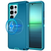 Petocase For Samsung Galaxy S25 Ultra Case,Compatible with MagSafe,Military Grade Drop 3 Layer Protection Rugged Case,Magnetic Phone Cover for Galaxy S25 Ultra,Turquoise