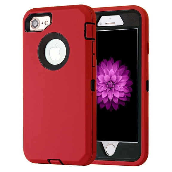 Petocase Shockproof Heavy Duty Cell Phone Case for IPhone 6, Red & Black