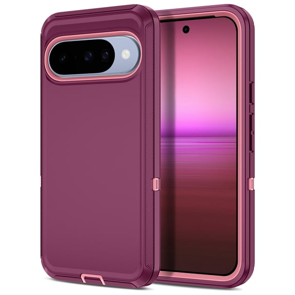 Petocase for Google Pixel 10/10 Pro Case (2025),Rugged Heavy Duty Shockproof Dust/Drop Proof Phone Case for Google Pixel 10/10 Pro,Purple Pink