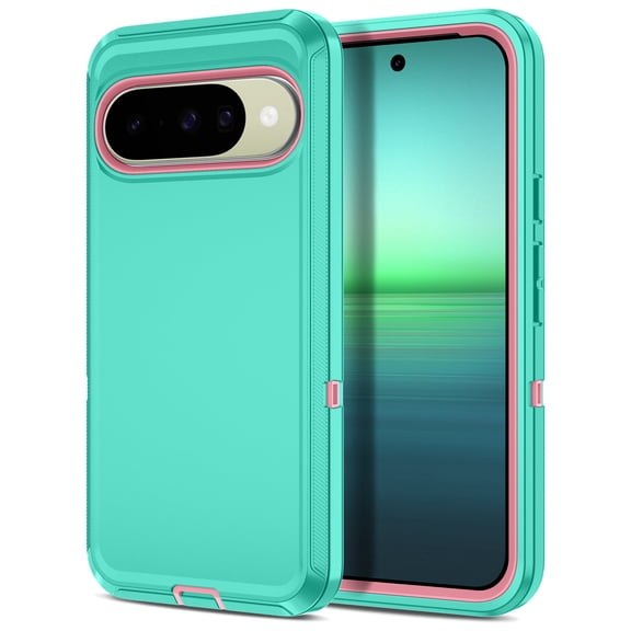 Petocase for Google Pixel 10/10 Pro Case (2025),Rugged Heavy Duty Shockproof Dust/Drop Proof Phone Case for Google Pixel 10/10 Pro,Teal Pink