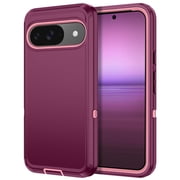 Petocase for Google Pixel 9 case/Pixel 9 Pro Case (2024),Shockproof Rugged Military Grade Heavy Duty Protective Case,Purple/Pink