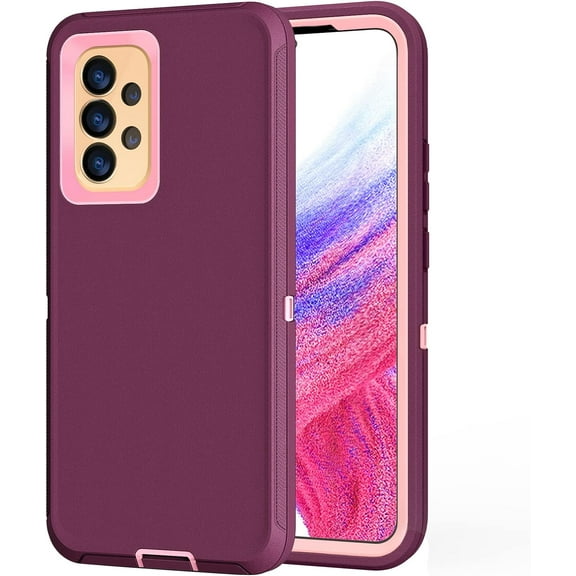 Petocase for Samsung Galaxy A53 5G Case,Shockproof Rugged Full Body Protection Heavy Duty Dust/Drop Proof 3-Layer Durable Cover Case,Purple/Pink