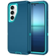 Petocase for Samsung Galaxy S24 Case,Shockproof Dust/Drop Proof 3-Layer Full Body Protection Rugged Heavy Duty Durable Cover Case,Turquoise