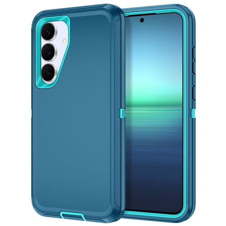Petocase for Samsung Galaxy S25 FE 5G Case,Shockproof Rugged Full Body Protection Heavy Duty Dust/Drop Proof 3-Layer 6.7'' Cover Case,Turquoise