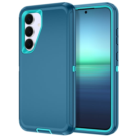 Petocase for Samsung Galaxy S25 FE 5G Case,Shockproof Rugged Full Body Protection Heavy Duty Dust/Drop Proof 3-Layer 6.7'' Cover Case,Turquoise
