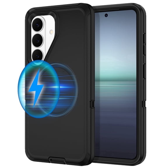 Petocase for Samsung Galaxy S26 Case,Magnetic Military-Grade Drop 3 Layer Protection Rugged Phone Cover for Galaxy S26,Black