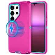 Petocase for Samsung Galaxy S26 Ultra Case,Magnetic Military-Grade Drop 3 Layer Protection Rugged Phone Cover for Galaxy S26 Ultra,Rose/Green
