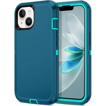 Petocase for iPhone 14 Plus Case,Shockproof Rugged Full Body Protection Heavy Duty Dust/Drop Proof 3-Layer Durable Cover Case,Turquoise