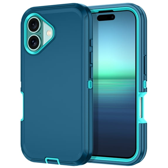 Petocase for iPhone 16 Plus Case,Shockproof Dust/Drop Proof 3 in 1 Full Body Rugged Heavy Duty Durable Cover,Green