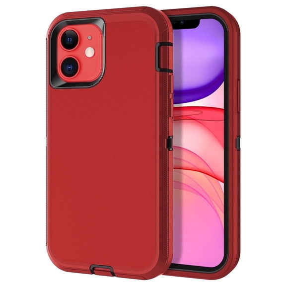 Petocase for iPhone 11 Case,Shockproof Dust/Drop Proof 3-Layer Protection [Without Screen Protector] Rugged Heavy Duty Cover Case for iPhone 11 6.1-inch,Red/Black