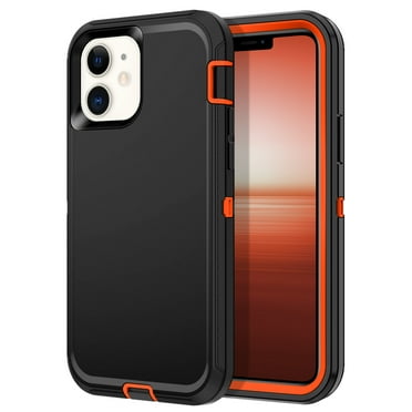 Petocase for iPhone 11 Case,Shockproof Rugged Full Body Protection [No Screen Protector] Heavy Duty Dust/Drop Proof 3-Layer Durable Cover Case,Black/Orange