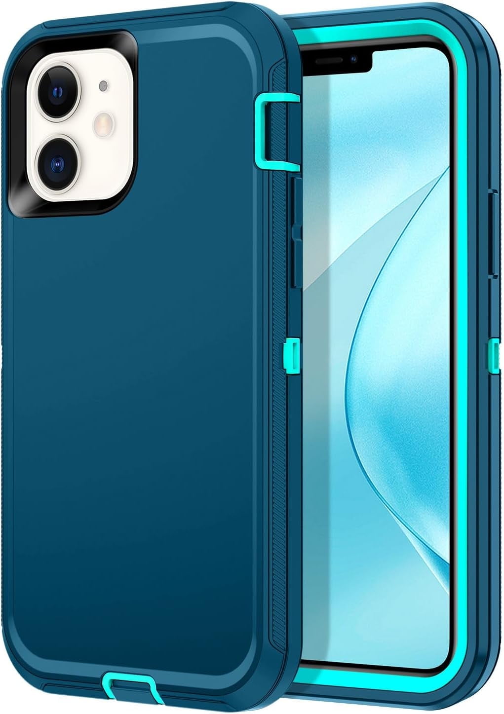 Petocase for iPhone 11 Case,Shockproof Rugged Full Body Protection [No Screen Protector] Heavy Duty Dust/Drop Proof 3-Layer Durable Cover Case,Turquoise
