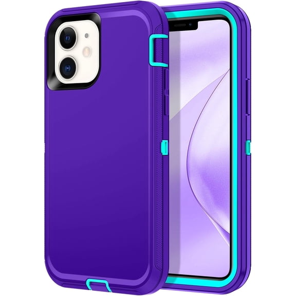 Petocase for iPhone 11 Case,hockproof Dust/Drop Proof 3-Layer Protection [Without Screen Protector] Rugged Heavy Duty Cover Case for iPhone 11 6.1-inch,Purple & Teal