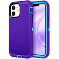 thumbnail image 1 of Petocase for iPhone 11 Case,hockproof Dust/Drop Proof 3-Layer Protection [Without Screen Protector] Rugged Heavy Duty Cover Case for iPhone 11 6.1-inch,Purple & Teal, 1 of 8