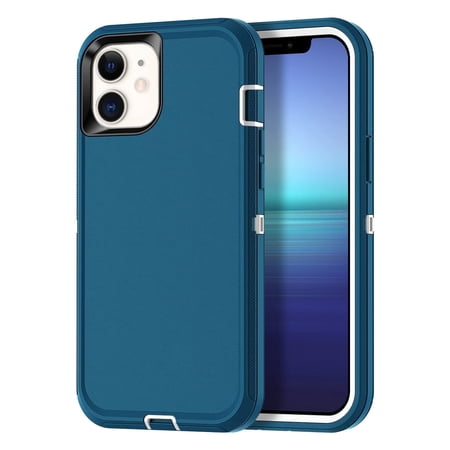 Petocase for iPhone 11 Case,hockproof Dust/Drop Proof 3-Layer Protection [Without Screen Protector] Rugged Heavy Duty Cover Case for iPhone 11 6.1-inch,Turquoise/White