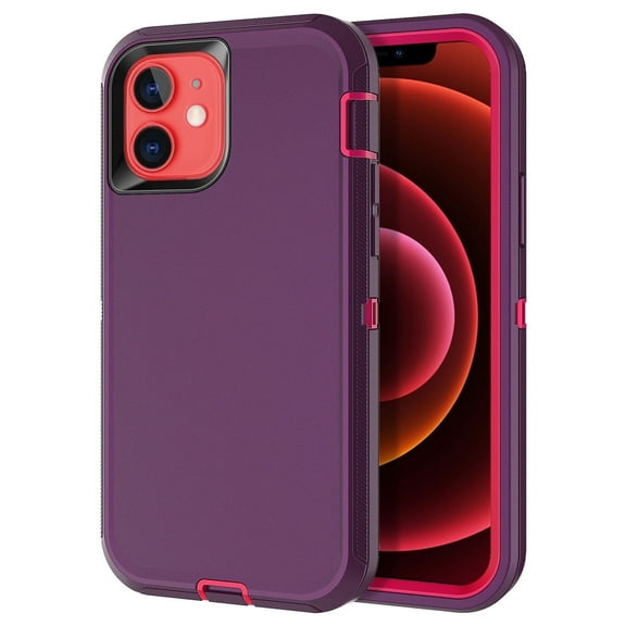 Petocase for iPhone 12/iPhone 12 Pro Case,Shockproof Rugged Full Body Protection Heavy Duty Dust/Drop Proof 3-Layer Cover Case for iPhone 12/iPhone 12 Pro Case 6.1 inch 2020,Pink