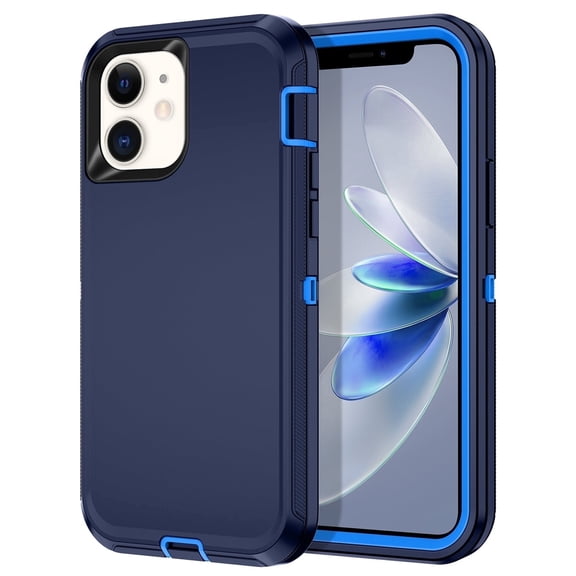 Petocase for iPhone 12/iPhone 12 Pro Case,Shockproof Rugged Full Body Protection Heavy Duty Dust/Drop Proof 3-Layer Cover Case for iPhone 12/iPhone 12 Pro Case 6.1 inch 2020,Navy Blue