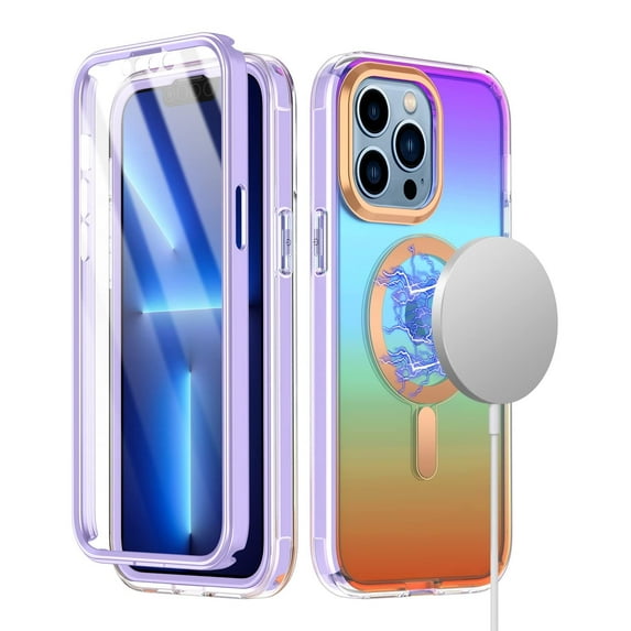 Petocase for iPhone 13 Pro Max Case Compatible with MagSafe,Built with Screen Protector Full Body Rugged Shockproof Stronger Magnetic Phone Cover for Women Girls,Purple