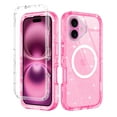 thumbnail image 1 of Petocase for iPhone 16 Plus Case,Clear [Non Yellowing] [Compatible with MagSafe] Shockproof Protection Rugged Heavy Duty Cover Case for iPhone 16 Plus 6.7",Clear Pink Glitter, 1 of 7