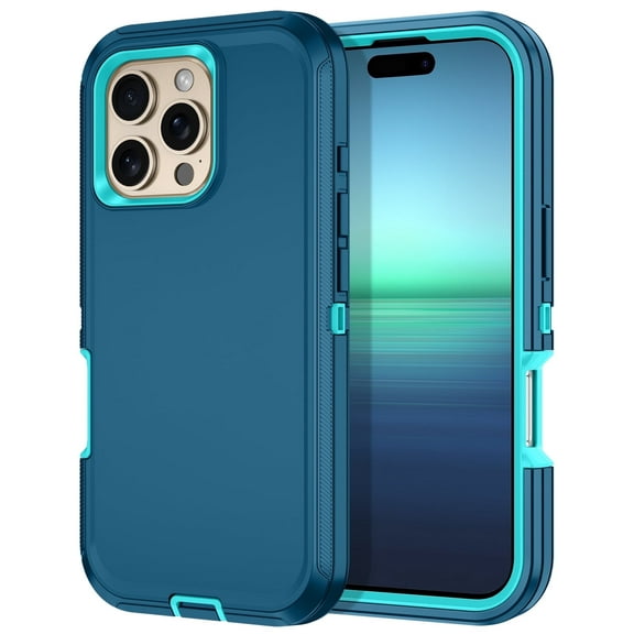 Petocase For iPhone 16 Pro Case,Shockproof Rugged Full Body Protection Heavy Duty Dust/Drop Proof 3-Layer Cover Case for iPhone 16 Pro 6.3'' 2024,Green