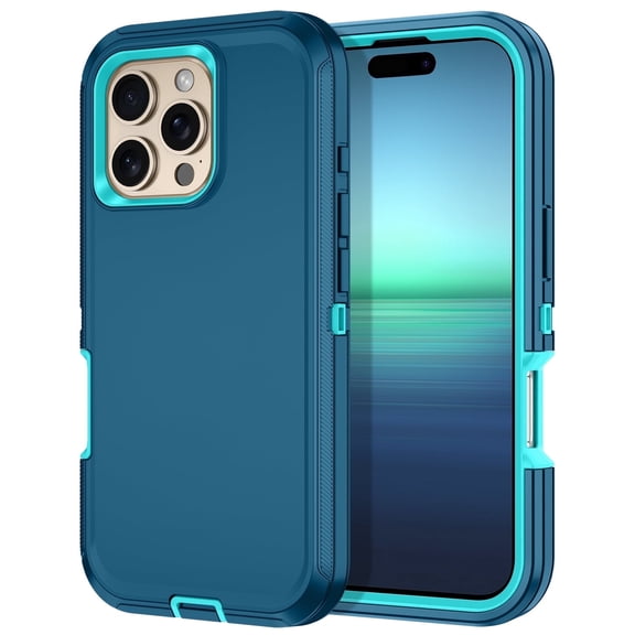 Petocase For iPhone 16 Pro Case,Shockproof Rugged Full Body Protection Heavy Duty Dust/Drop Proof 3-Layer Cover Case for iPhone 16 Pro 6.3'' 2024,Green