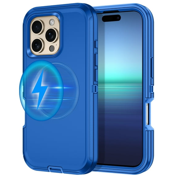Petocase For iPhone 16 Pro Max Case,Compatible with MagSafe,Military Grade Drop 3 Layer Protection Rugged Case,Magnetic Phone Cover for iPhone 16 Pro Max 6.9 inch,Navy Blue