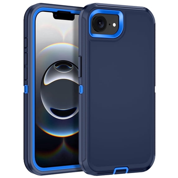 Petocase For iPhone 16e Case,iPhone 17e Case,Military-Grade Protection Shockproof Dust/Drop Proof 3 in 1 Rugged Heavy Duty Durable Cover 6.1 inch,Navy Blue