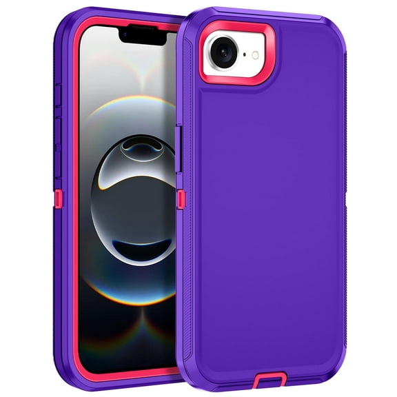 Petocase for iPhone 16e 5G Case,Military-Grade Protection Shockproof DustProof DropProof Rugged Heavy Duty Durable Phone Cover Case for Phone 16e 6.1 inch 2025,Purple Pink