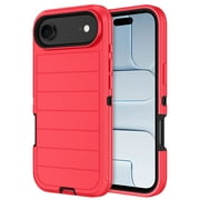 Petocase for iPhone Air Case,Shockproof Rugged Protection [No Screen Protector] Heavy Duty Dust/Drop Proof 3-Layer Durable Phone Cover for iPhone Air 6.6'' Case,Red/Black