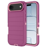 Petocase for iPhone Air Case,Shockproof Rugged Protection [No Screen Protector] Heavy Duty Dust/Drop Proof 3-Layer Durable Phone Cover for iPhone Air 6.6'' Case,Red/Pink
