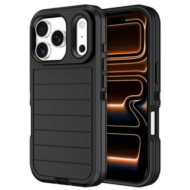 Petocase for iPhone 17 Pro Case,Shockproof Rugged Protection [No Screen Protector] Heavy Duty Dust/Drop Proof 3-Layer Durable Phone Cover for iPhone 17 Pro 6.3'' Case,Black-Stripe