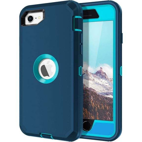 Petocase for iPhone SE 2022/2020 Case,with Built-in Screen Protector Shockproof Dust/Drop Proof Full Body Rugged Heavy Duty Durable Phone Cover for iPhone SE 3rd/2nd Gen 4.7,Turquoise