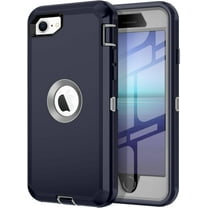 Petocase for iPhone SE 2022/2020 Case,with Built-in Screen Protector Shockproof Dust/Drop Proof Full Body Rugged Heavy Duty Durable Phone Cover for Apple iPhone SE 3rd/2nd Gen 4.7,Blue/Grey