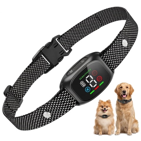 Tolobeve Rechargeable Anti-Bark Collar, 4 Modes and 8 Levels, IP67 Waterproof for Small-Medium Dogs, Black