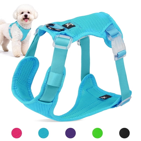 Jewyow No Pull Dog Harness, Adjustable Dog Vest with Soft Padding, Heavy Duty Dog Harness for Small, Medium, Large Dogs(Blue,S)